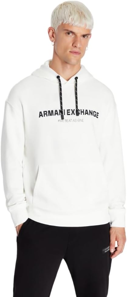 Armani Exchange Herren Limited Edition We Beat As One Capsule Cotton French Terry Hoodie Hooded Swea
