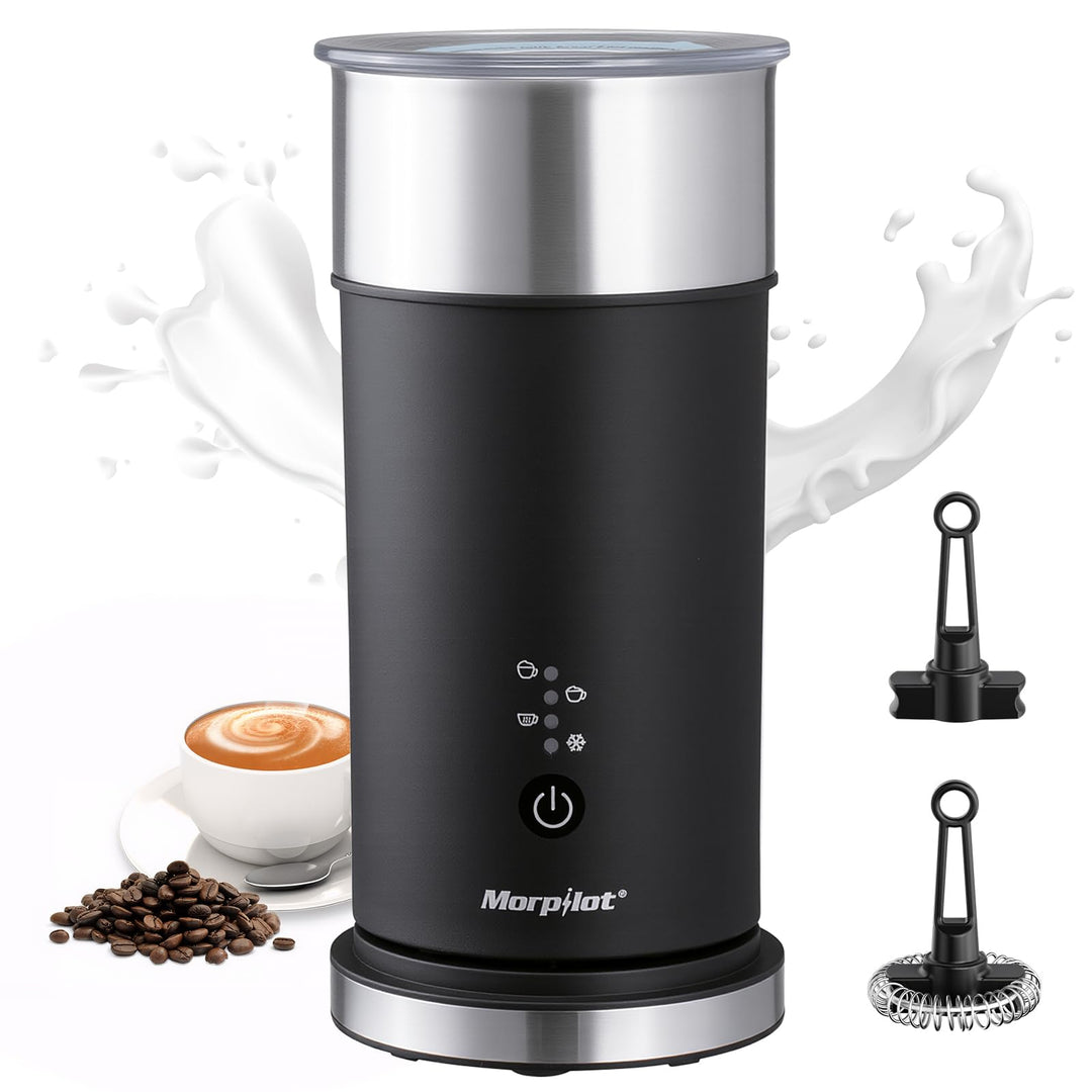 Morpilot Milchaufschäumer Elektrisch 4 in 1, 240ml, 400W, Milchschäumer für Heisser und Kalter Milch