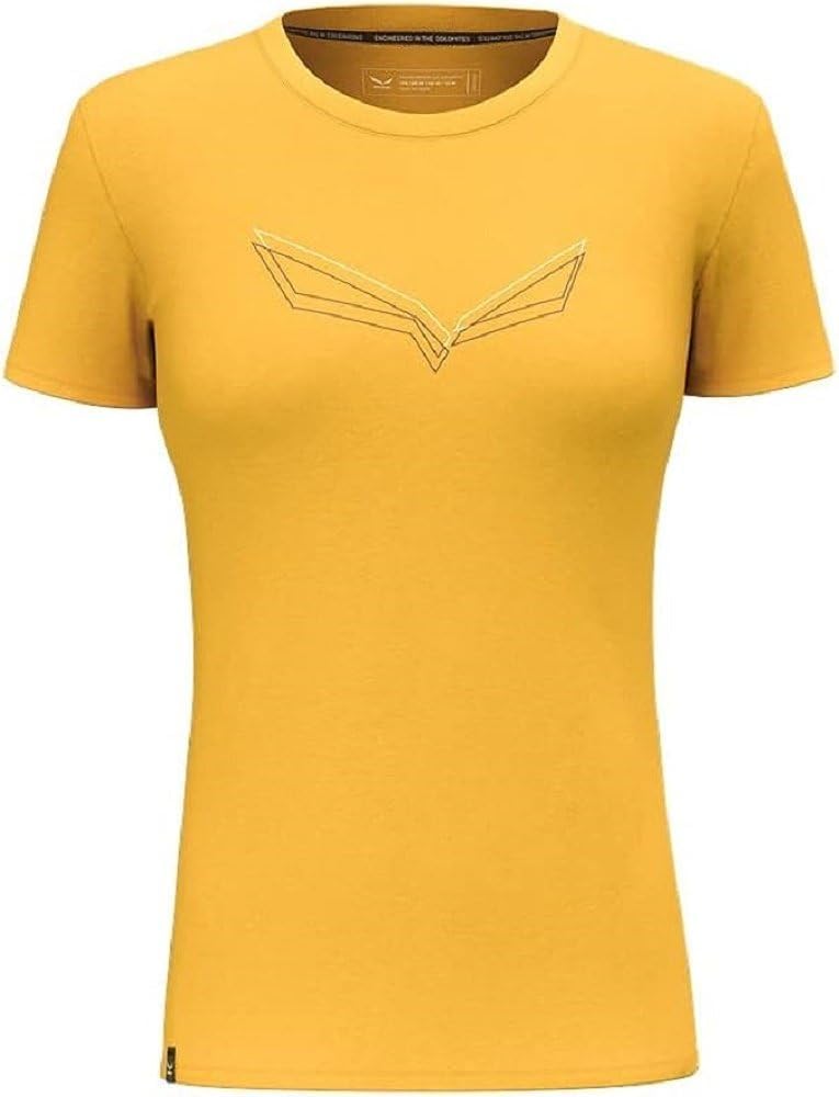 Salewa Unisex Pure Eagle Frame Dry W Tshirt. Tshirt XS Gold Melange, XS Gold Melange