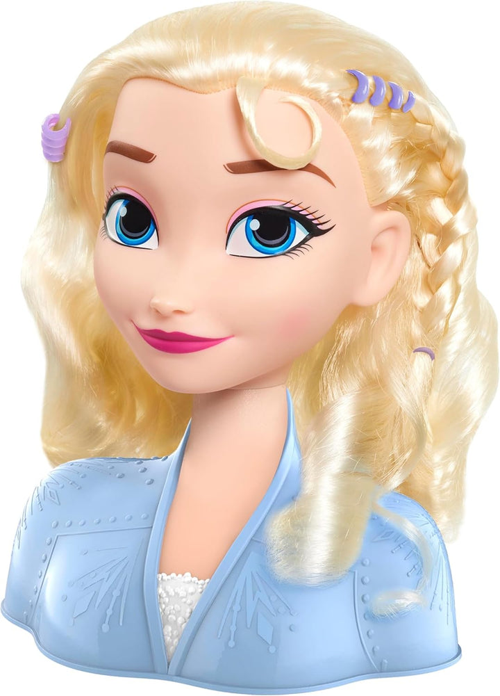 Just Play Disney Frozen 2 ELSA die Schneekönigin Frisierkopf Deluxe 20cm mit 14 Zubehörteilen für St
