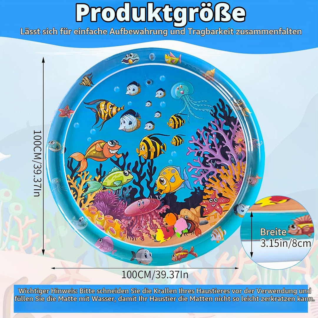 Water Sensory Playmat Cats,Inflatable Cooling Mat for Cats,Sensory Water Playmat Katzen Hund,Verdick