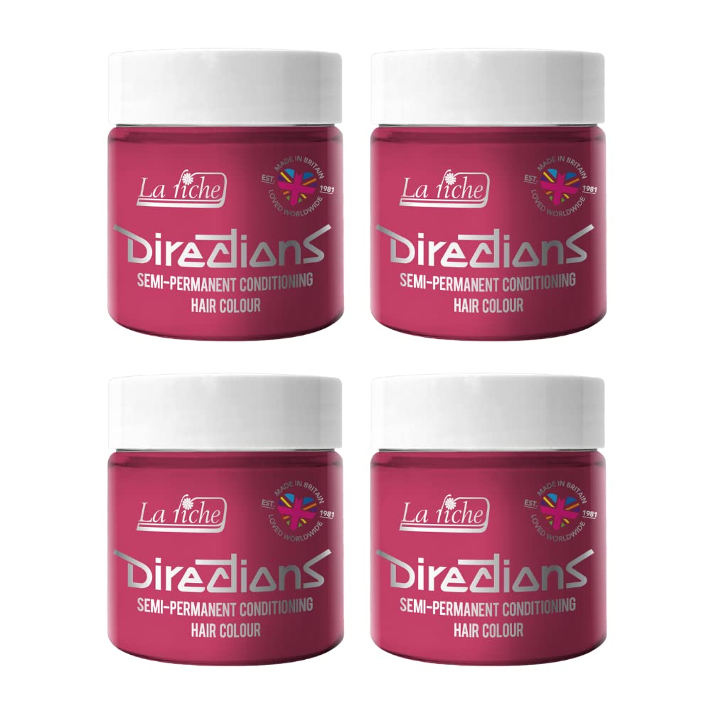 La Riche Directions Semipermanente Haarfarbe 100 ml Dose 4 Packung (Flamingo Pink) Rosa 100 ml (4er