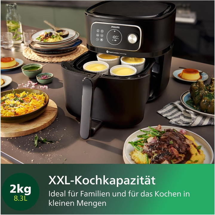 Philips Airfryer Combi 7000-Serie XXL - 8,3 l (2 kg), 22-in-1-Heissluftfritteuse, WiFi-Verbindung, 9