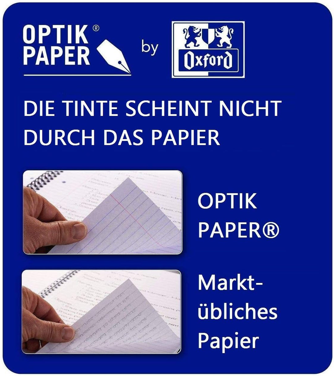 Oxford Briefblock A4 kariert, 50 Blatt, schwarz, 10 Stück, kariert