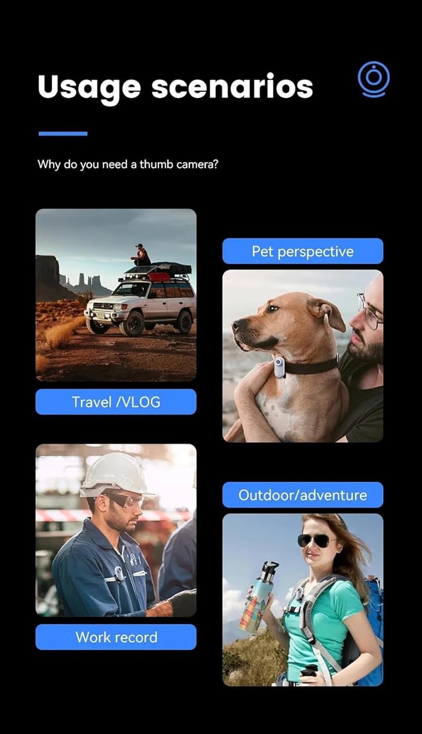 1080P Mini Action Kamera mit 64GB TF Karte, Tragbare Bodycam mit Audio & Video, Wearable Körperkamer