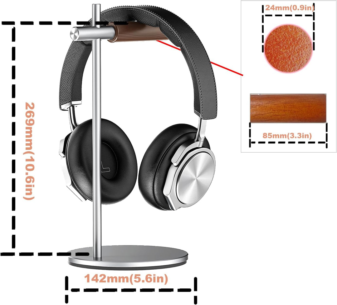 Kopfhörerständer aus Eichenholz, Headset Ständer für Schreibtisch, Universal Halterung Halter für Ai