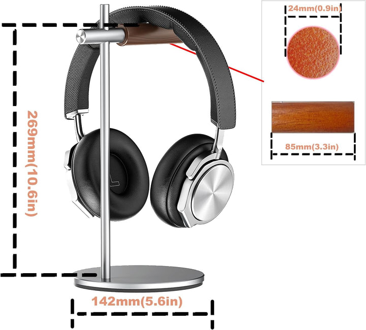 Kopfhörerständer aus Eichenholz, Headset Ständer für Schreibtisch, Universal Halterung Halter für Ai