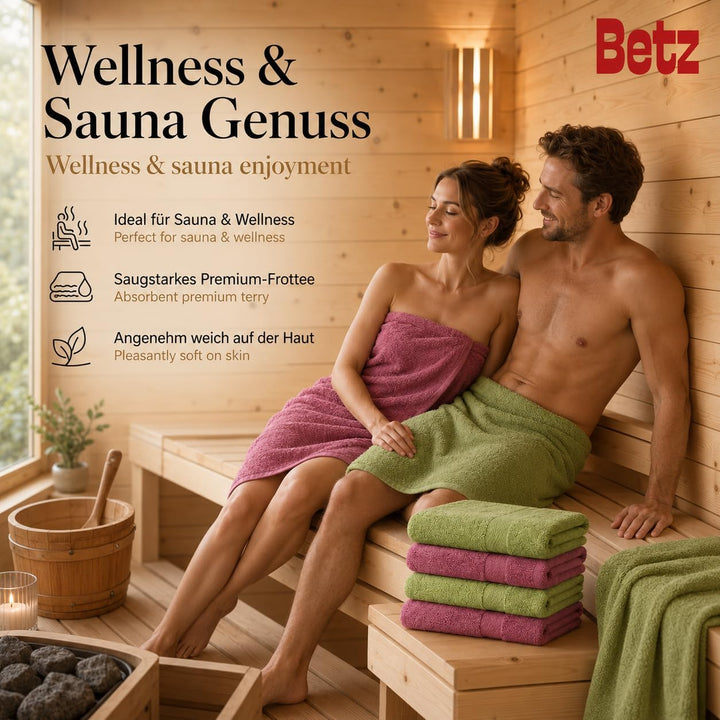 Betz 12-TLG. Handtuch Set Premium 100% Baumwolle 2 Duschtücher 4 Handtücher 2 Gästetücher 2 Seiftüch