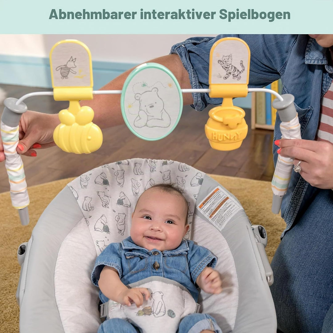Bright Starts, Disney Winnie the Pooh Classic Pals Vibrierende Babywippe Babyschaukel mit Melodien &amp;