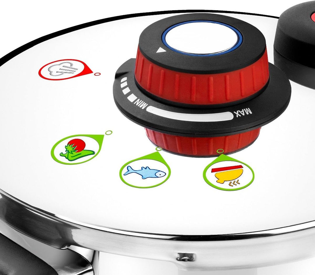 Monix Braisogona Selecta Schnellkochtopf aus Edelstahl, 7 l, silber, 22 cm