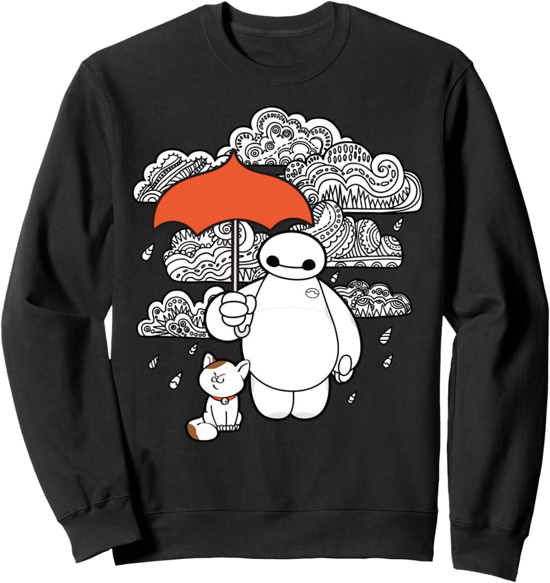 Disney Big Hero 6 Baymax Patterned Rain Clouds Portrait C1 Sweatshirt