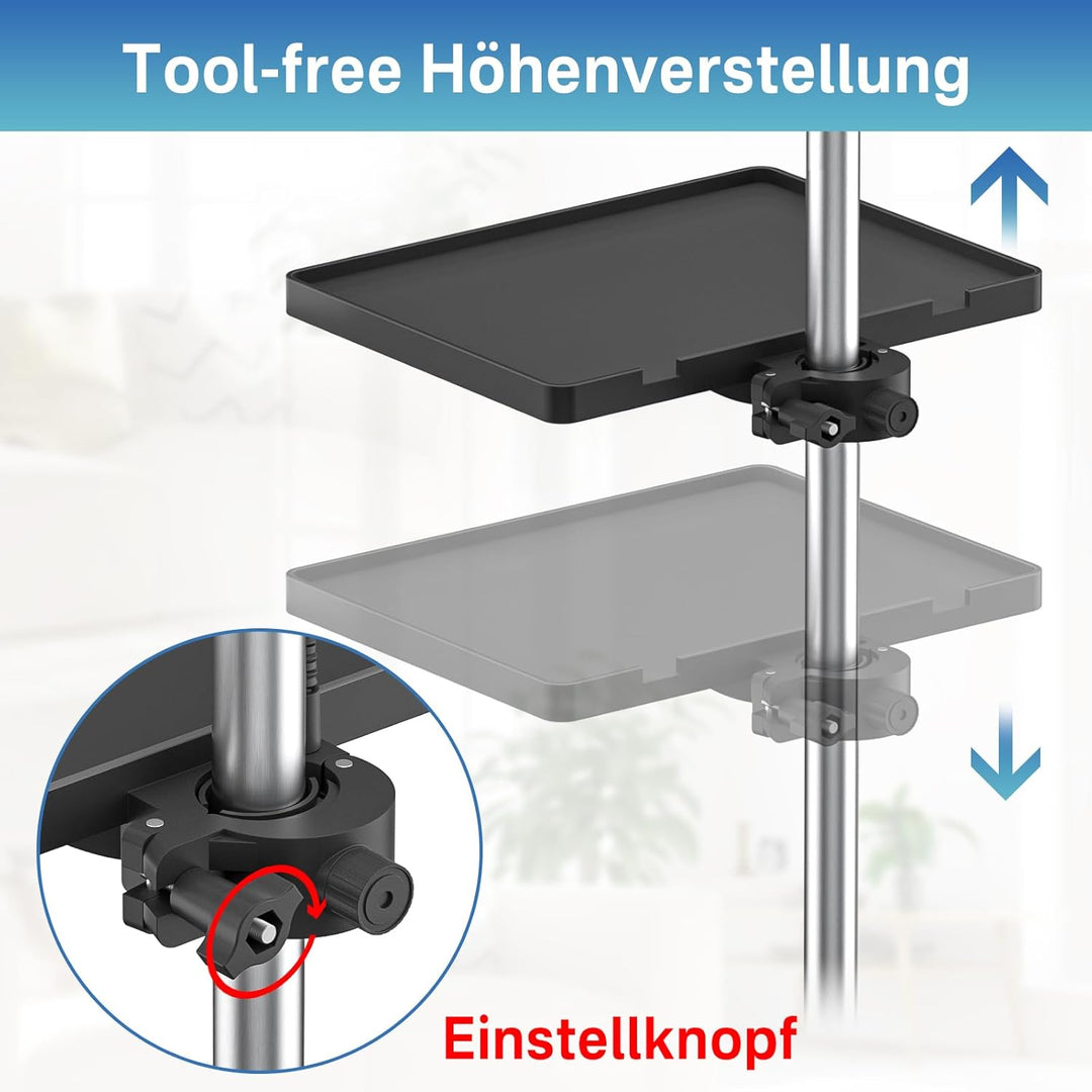 Universeller Mikrofonständer mit Telefonhalter, verstellbarer Mikrofonständer, Klammer auf dem Diens