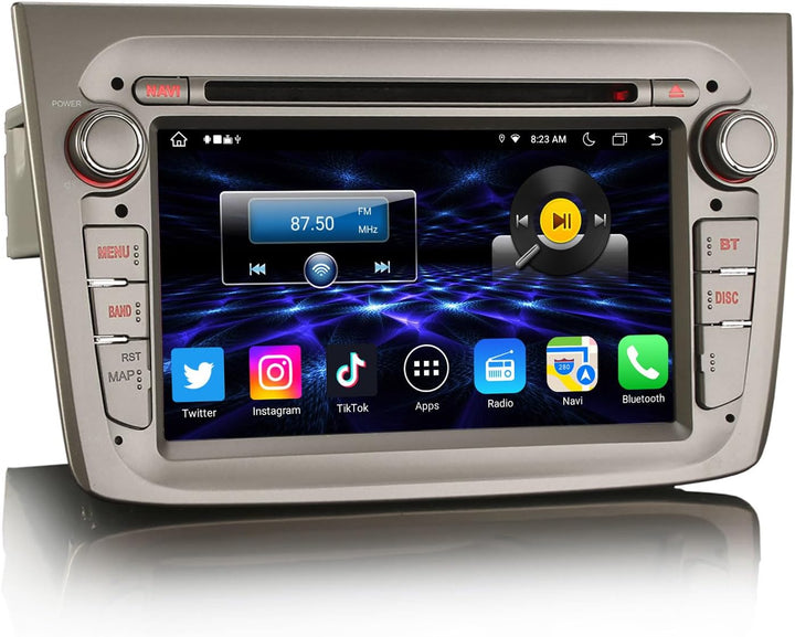 Erisin 7 Zoll 8-Kern 4GB RAM 64GB ROM Android 12 Autoradio mit GPS Navi für Alfa Romeo Mito Unterstü