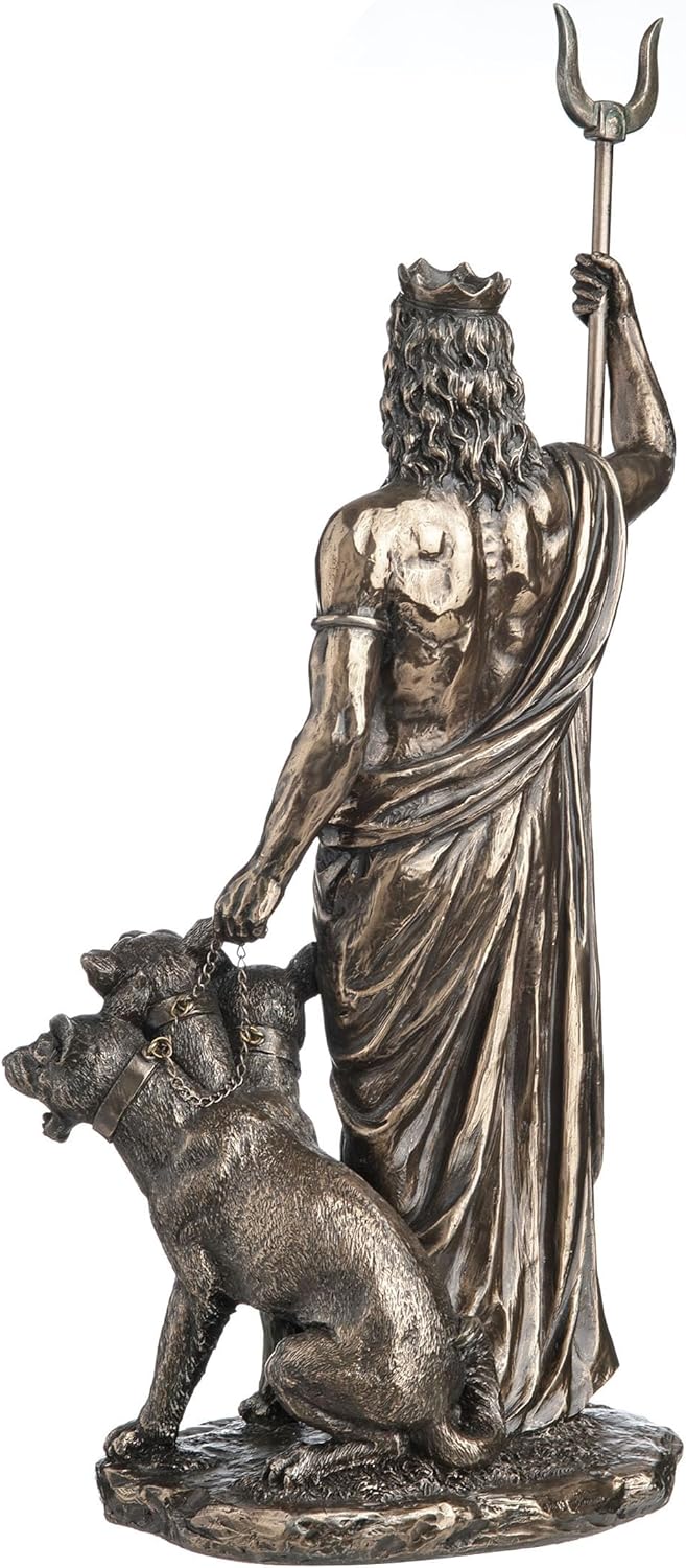 Unbekannt Bronze Finish Griechische Gott Hades und Cerberus Statue Skulptur