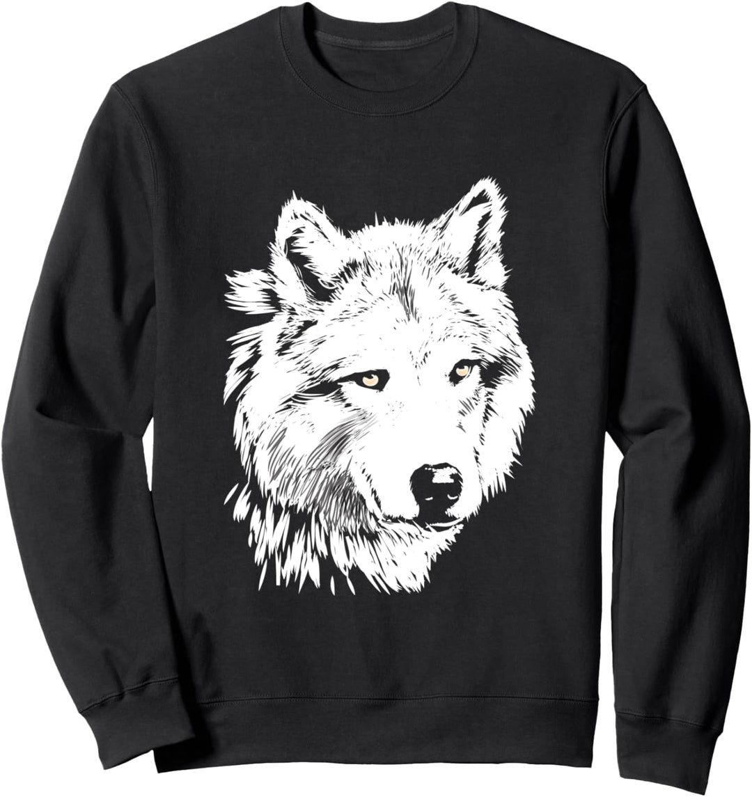 Süsser Wolf handgezeichnete Skizze künstlerisch Sweatshirt