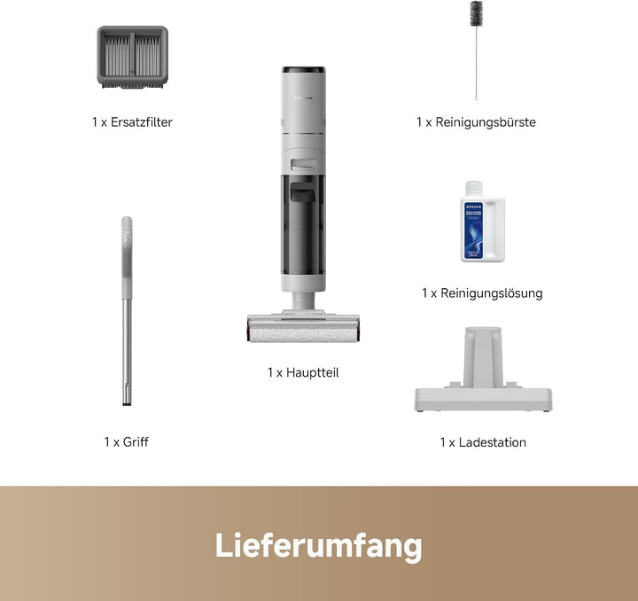 dreame G10 Pro Nass- und Trockensauger, 16.000 Pa Saugleistung, Doppel-Kantenreinigungsbürste, Selbs