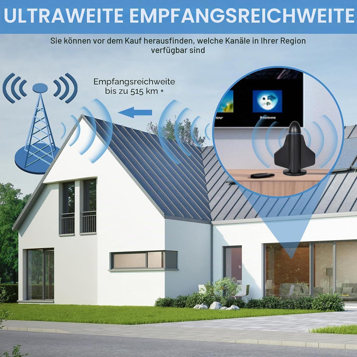 DVB-T/DVBT2 Antenne, 4K 1080P Digitale TV-Antenne, leistungsstarke HDTV-Antenne für den Innen- und A