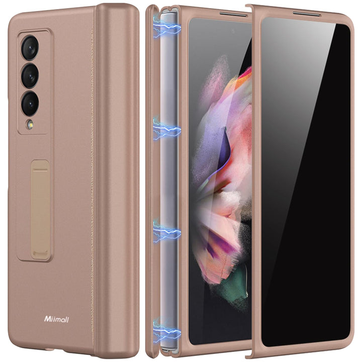 Miimall Kompatibel mit Samsung Galaxy Z Fold 3 Hülle mit Displayschutz Anti-Peeping+Magnetischer Sch