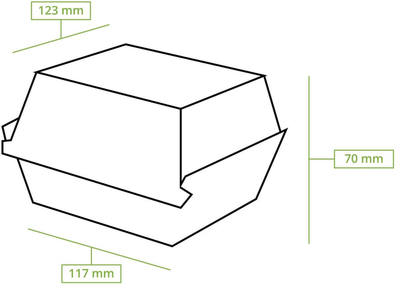 BIOZOYG Take Away Burger Box quadratisch 50 Stück Kraftkarton mit hohem Klappdeckel für Mini Burger