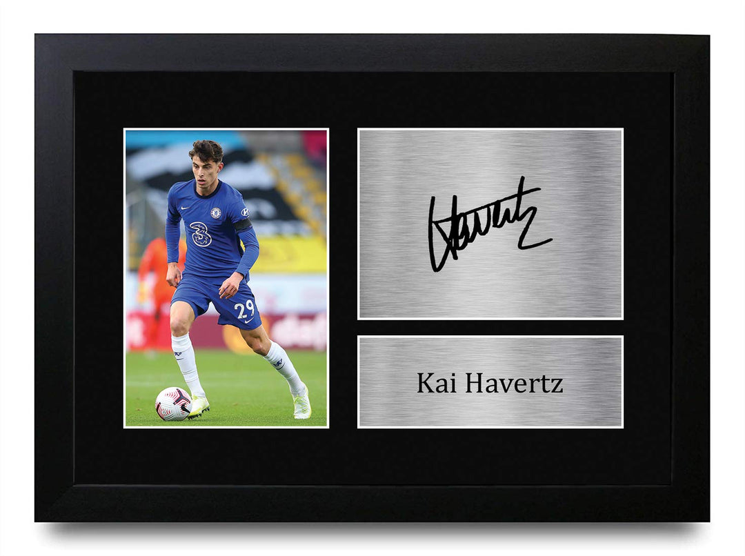 HWC Trading A4 FR Kai Havertz Presents gedrucktes Autogramm Bild für Fans und Fans, A4 gerahmt (gera