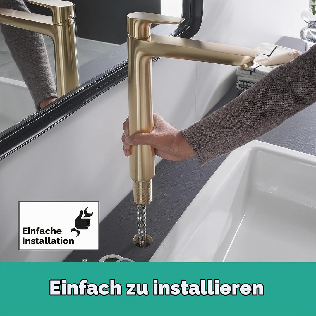 hansgrohe Wasserhahn Talis E (Armatur mit Auslauf Höhe 240 mm), Einhebel-Waschtischmischer ohne Abla