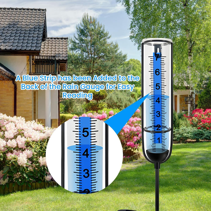Regenmesser für den Aussenbereich mit Licht, Regenmesser für Garten Frostsicher, Outdoor Regenmesser