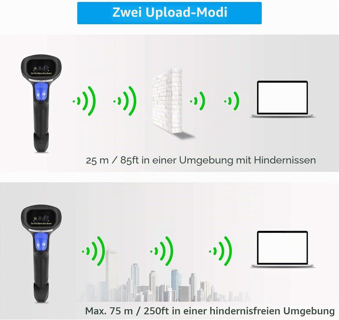 NetumScan Kabelloser 2D-Barcode-Scanner - Tragbarer Barcode-Leser/Scanner QR PDF417 DataMatrix Maxic