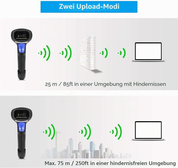 NetumScan Kabelloser 2D-Barcode-Scanner - Tragbarer Barcode-Leser/Scanner QR PDF417 DataMatrix Maxic