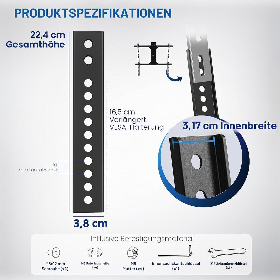 VIVO Vertikale VESA-Erweiterungsplattenhalterungs-Kit für Fernseher mit niedrigem VESA-Muster, passe