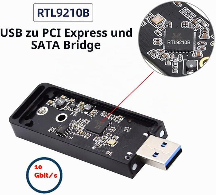 Cablecc USB 3.0 bis 2230 2242 M.2 NVMe M-Key NGFF Sata SSD externe PCBA-Falladapter RTL9210B Chipsat