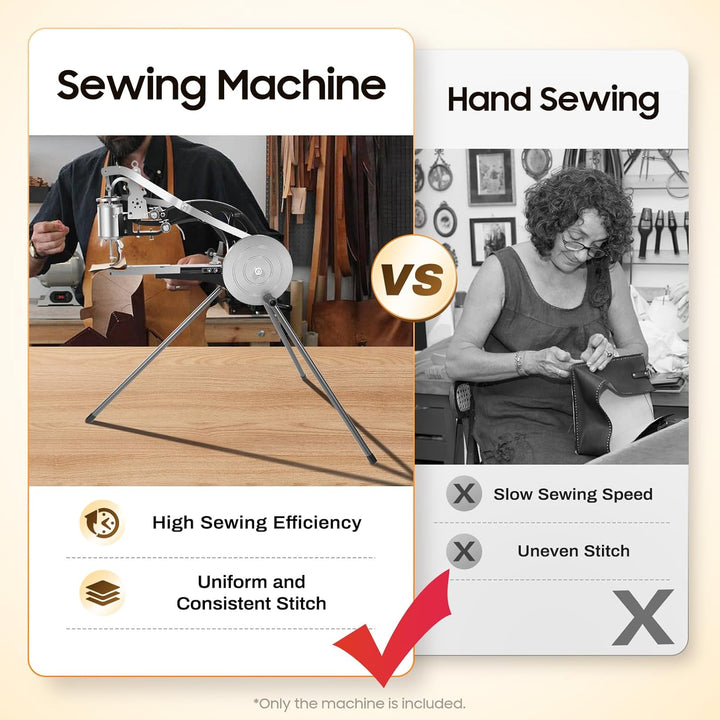 DAOHHFO Leder-Nähmaschine, Heavy Duty Hand Schuh Reparaturmaschinen mit Nadeln, Robuste Metall-Hand-