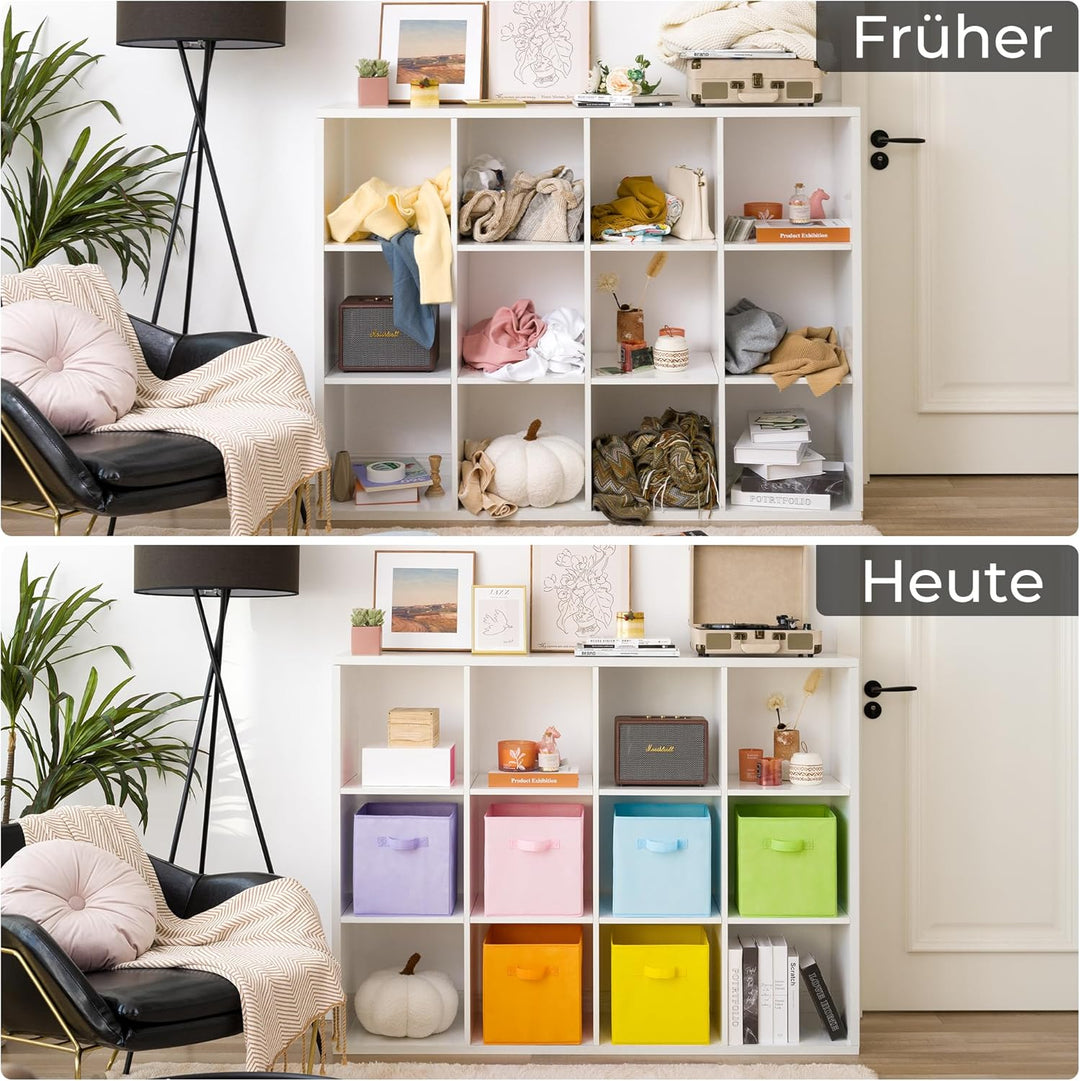 GRANNY SAYS Aufbewahrungswürfel Stoff, 6 Stück Aufbewahrungsboxen für Würfelregal, Regalkörbe 26,7 x