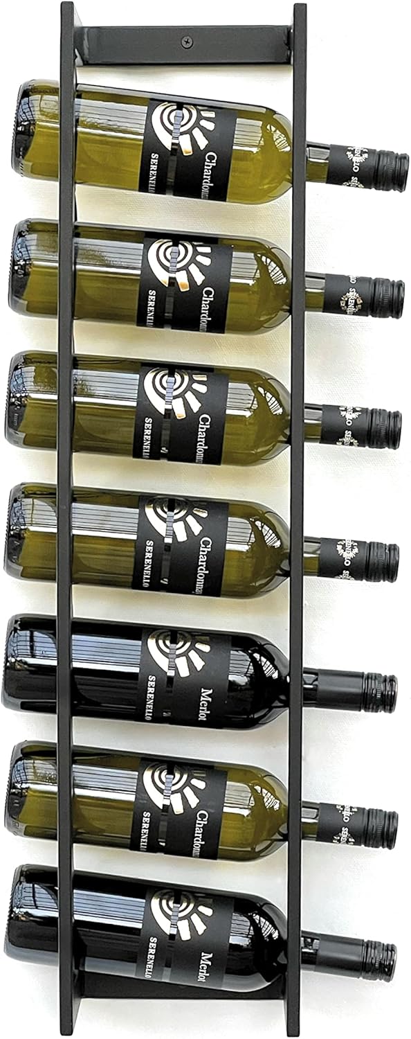 DanDiBo Weinregal Metall Wand 75 cm Schwarz Flaschenregal Kantate Flaschenhalter Wandmontage Modern