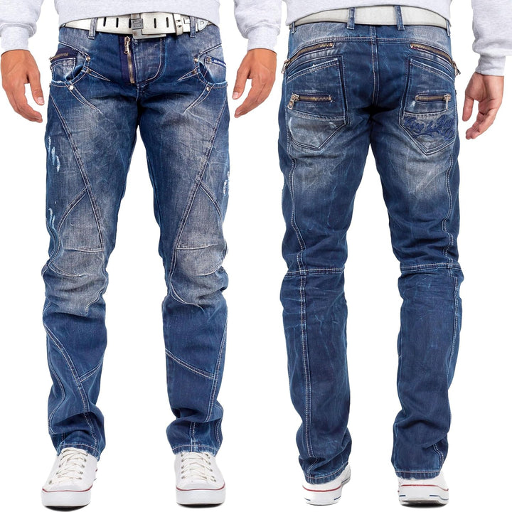 Cipo & Baxx Herren Jeans Hose mit Ziernähten 40W / 32L Blau -