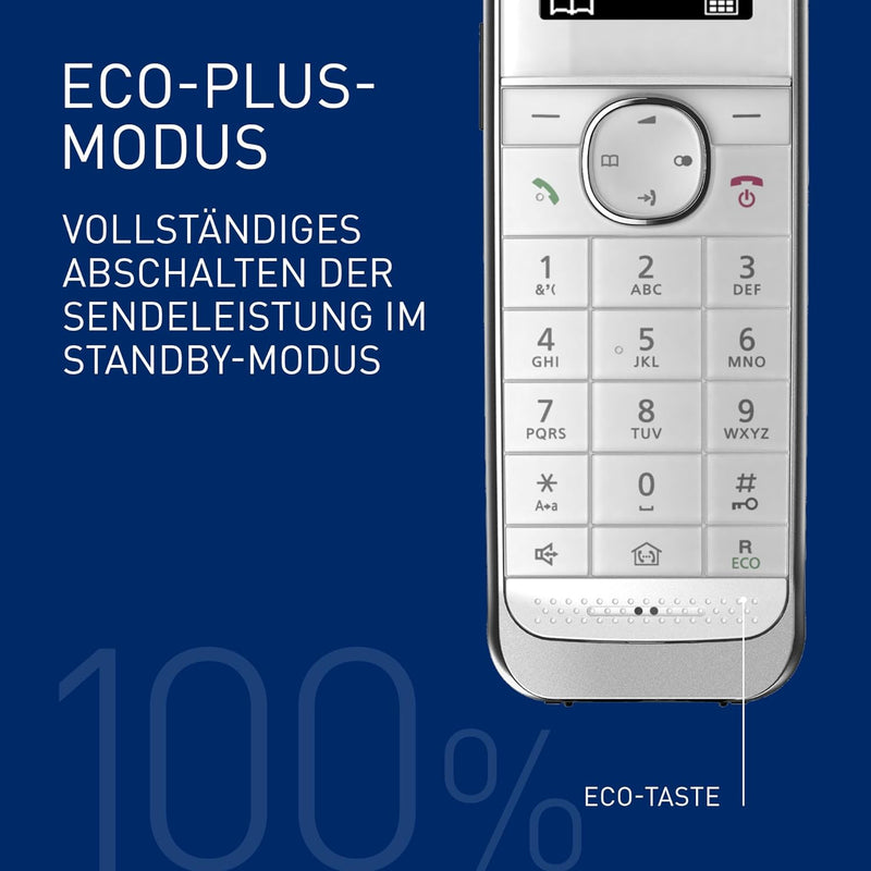 Panasonic KX-TGJ320GW Familien-Telefon mit Anrufbeantworter (schnurloses Telefon, strahlungsarm, Anr