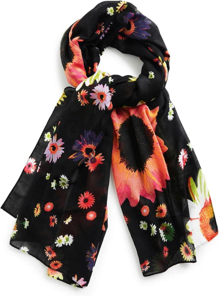Desigual Damen Schal Daisy Einheitsgrösse schwarz/mischfarben, Einheitsgrösse schwarz/mischfarben