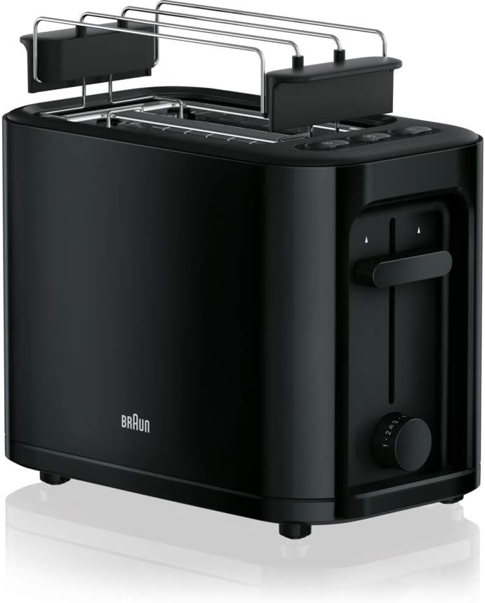Braun WK 3110 BK Wasserkocher | Füllmenge 1,7 l | 3.000 Watt | Schnellkochsystem & Toaster | Doppels