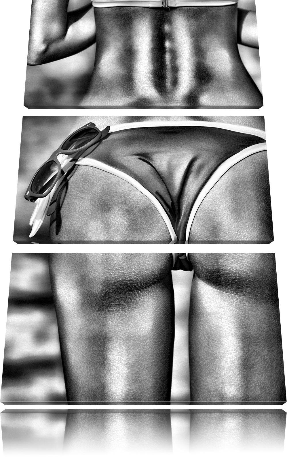 Pixxprint Monocrome, Sexy Po 3-Teiler Leinwandbild 120x80 Bild auf Leinwand