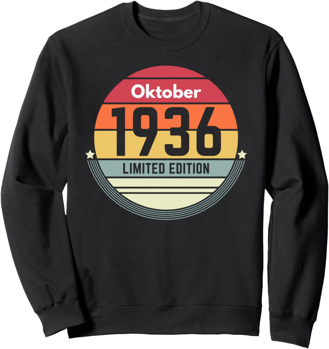 85. Geburtstag Oktober 1936 85 Jahre Geschenk Frauen Männer Sweatshirt