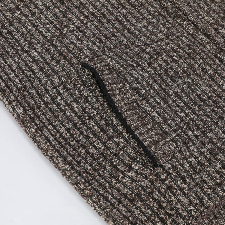 Allthemen Herren Cardigan Grobstrick Reissverschluss Strickjacke mit Stehkragen Winter Pollover Knit
