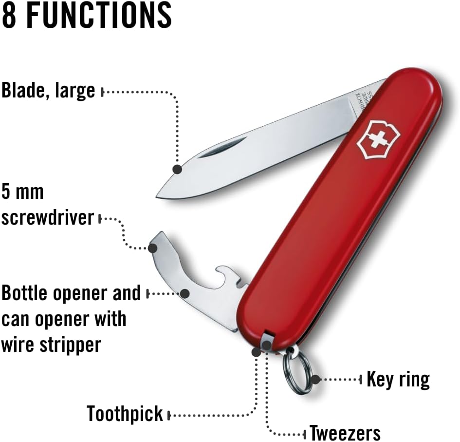 Victorinox Schweizer Taschenmesser, Bantam, Swiss Army Knife, Multitool, 8 Funktionen, Klinge, Dosen