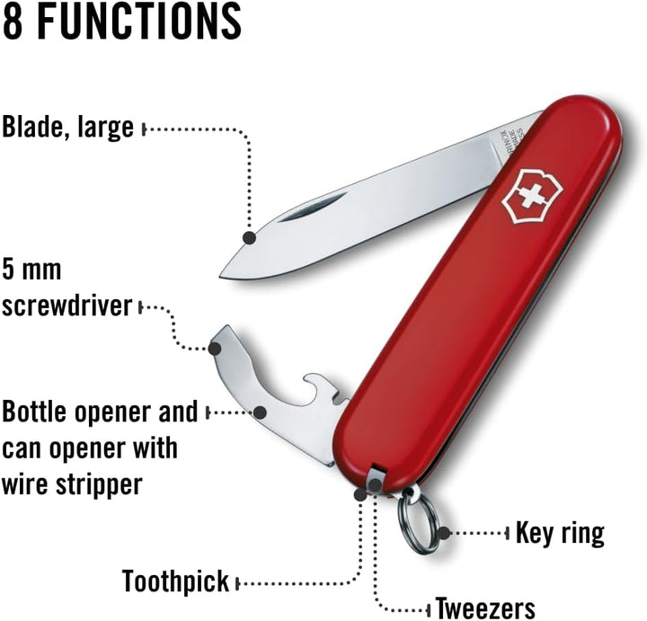 Victorinox Schweizer Taschenmesser, Bantam, Swiss Army Knife, Multitool, 8 Funktionen, Klinge, Dosen