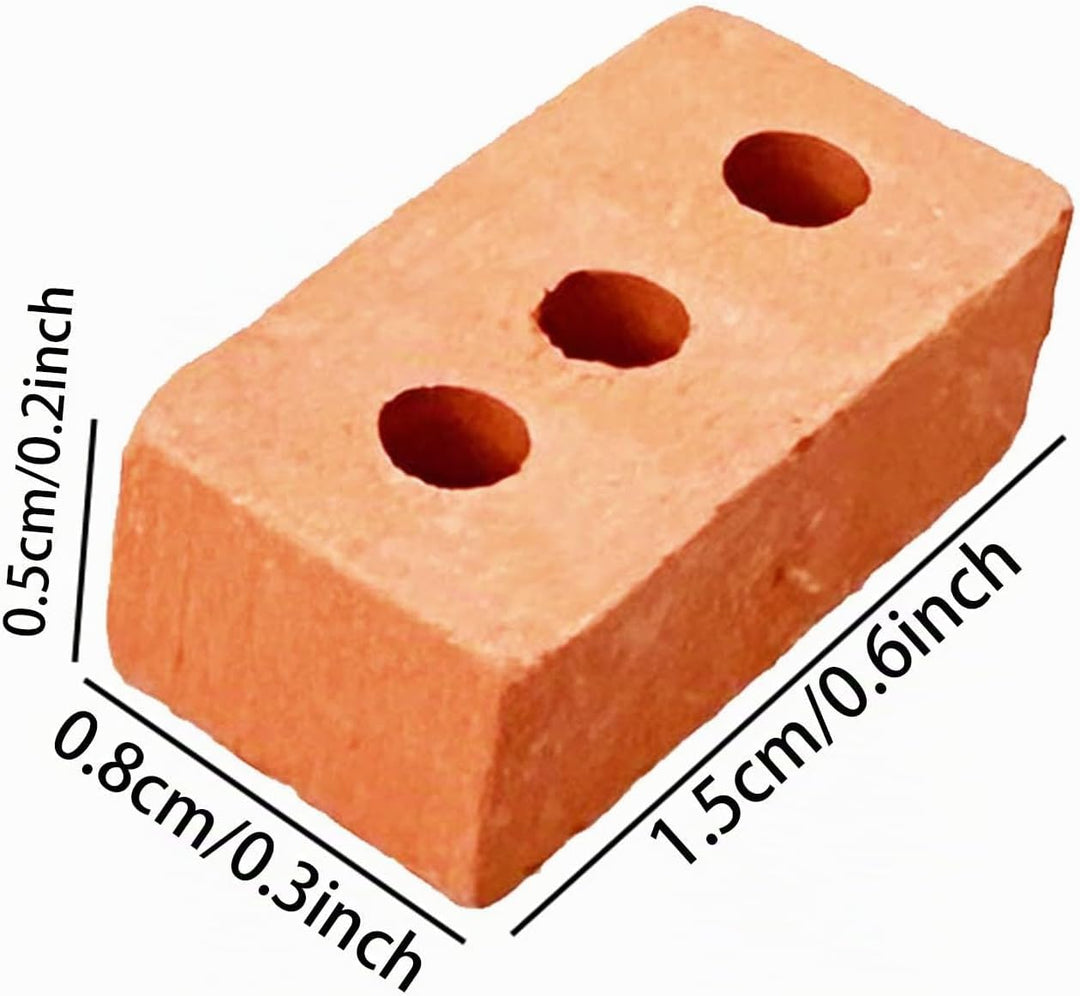 Woohome 300 Stück Mini Simulation Ziegel, 1:16 Mini Scale Ziegel Miniatur Ziegelsteine Backsteine Zi