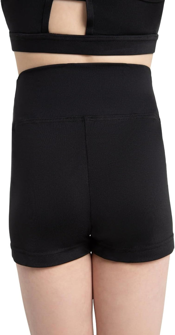 Capezio Big Girls' Team Basic High Waisted Short, Black, Large