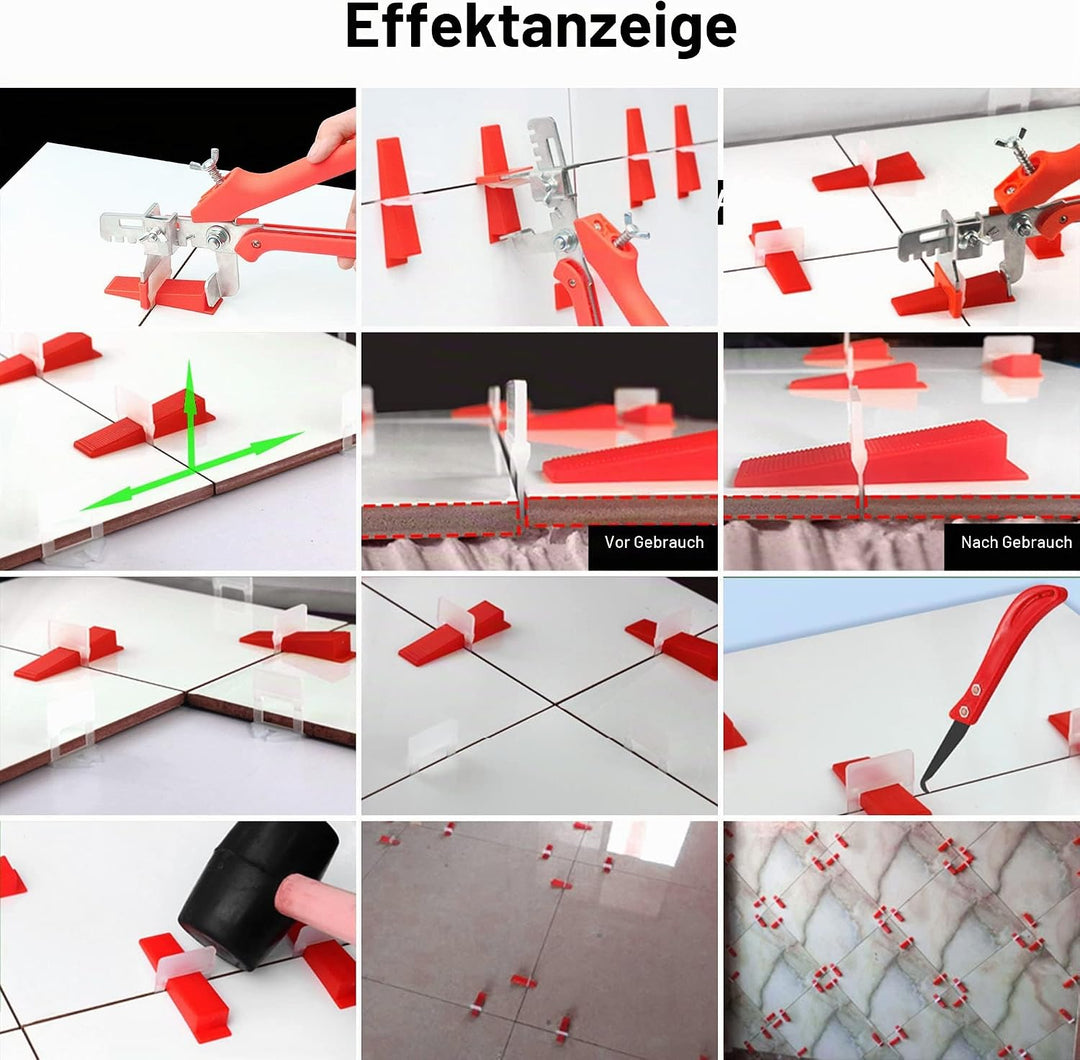 300 Stück Fliesenverlegehilfe, Fliesen nivelliersystem 1mm, Zuglaschen für Fliesen (1mm-Fliesenkeile