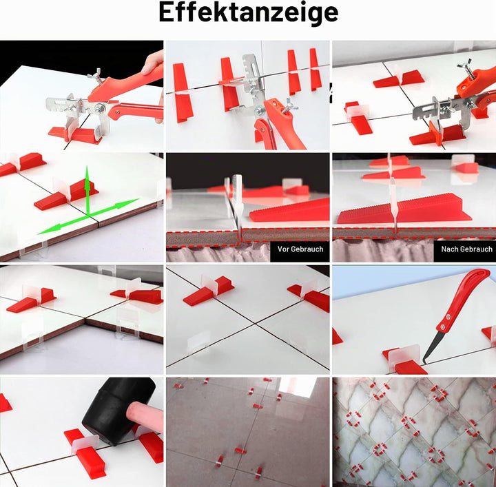 300 Stück Fliesenverlegehilfe, Fliesen nivelliersystem 1mm, Zuglaschen für Fliesen (1mm-Fliesenkeile