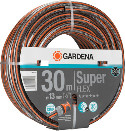 Gardena Premium SuperFLEX Schlauch 13 mm (1/2 Zoll), 30 m: Gartenschlauch mit Power-Grip-Profil, 35