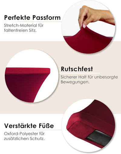 Gräfenstayn 2er-Set Stretch Stehtischhusse Diana mit Öko-Tex Siegel, Verstärkung im Fussbereich, in