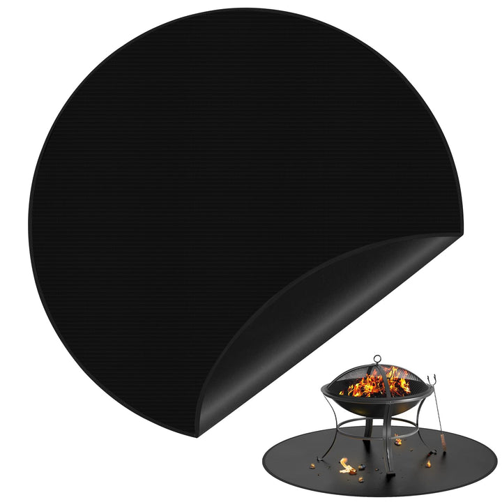 Feuerfeste Unterlage 91cm, Rund Grillmatte Bodenschutz, Feuerfeste Matte für den Innen- und Aussenbe