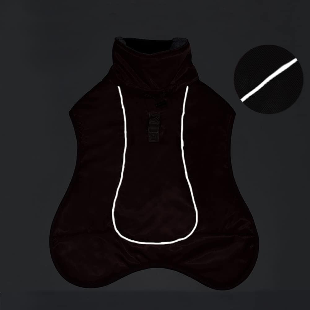 Hundemäntel Wasserdicht Winddicht Warm Winter Sicher mit Gewinde Reflektierende Streifen Jacke für M